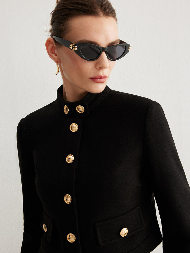 | Krage Knapp Tweed Kort Jacka