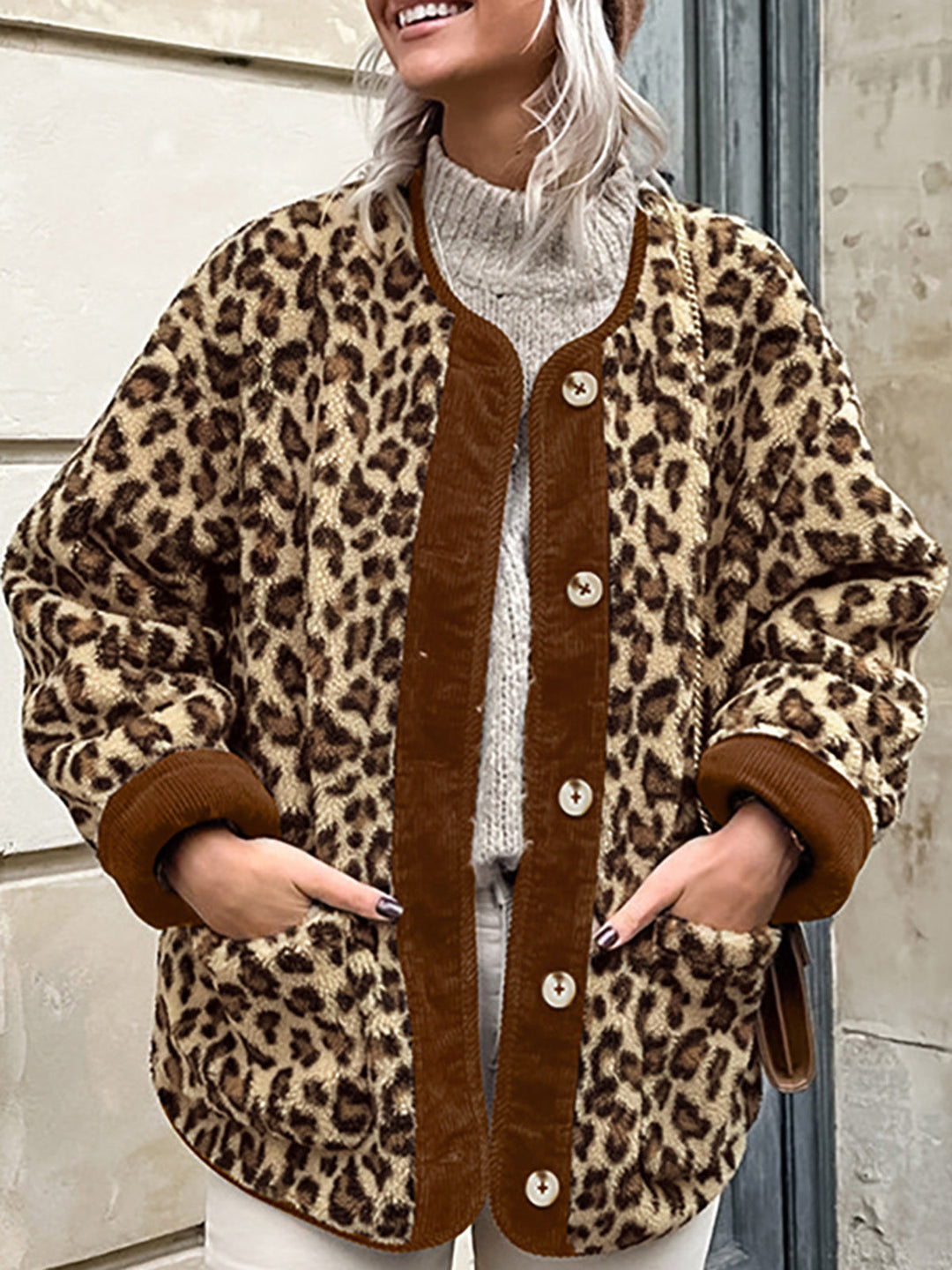 | Trim Minky Leopard Jacka