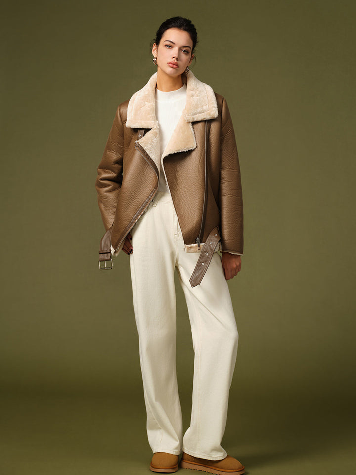 | Belted mjuk Fleece Jacka