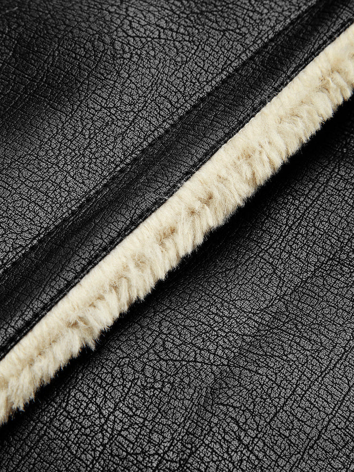 | Blessed Sherpa Lined Lambskin Flight Jacka