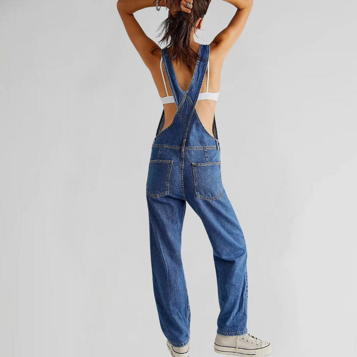 Dam Denim Overalls med Cross-Back Design