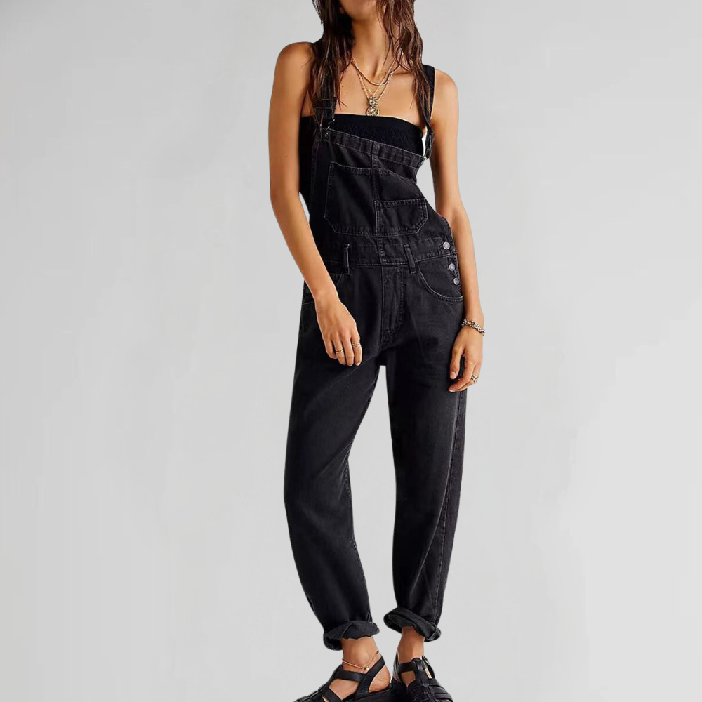 Dam Denim Overalls med Cross-Back Design