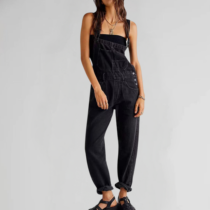Dam Denim Overalls med Cross-Back Design