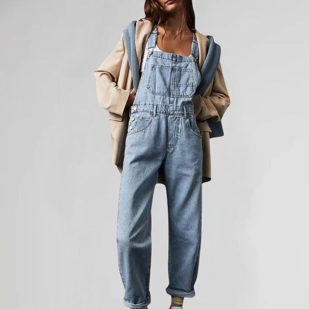 Dam Denim Overalls med Cross-Back Design