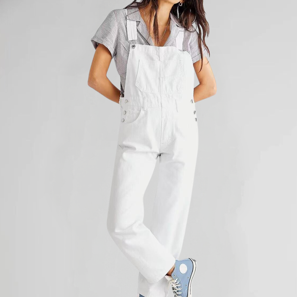 Dam Denim Overalls med Cross-Back Design