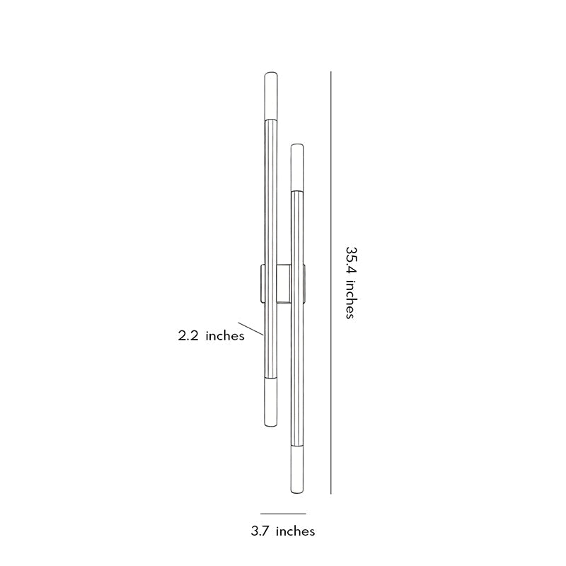 Modern Linjär Vägglampa Lyx H65 Solid Koppar Ljus
