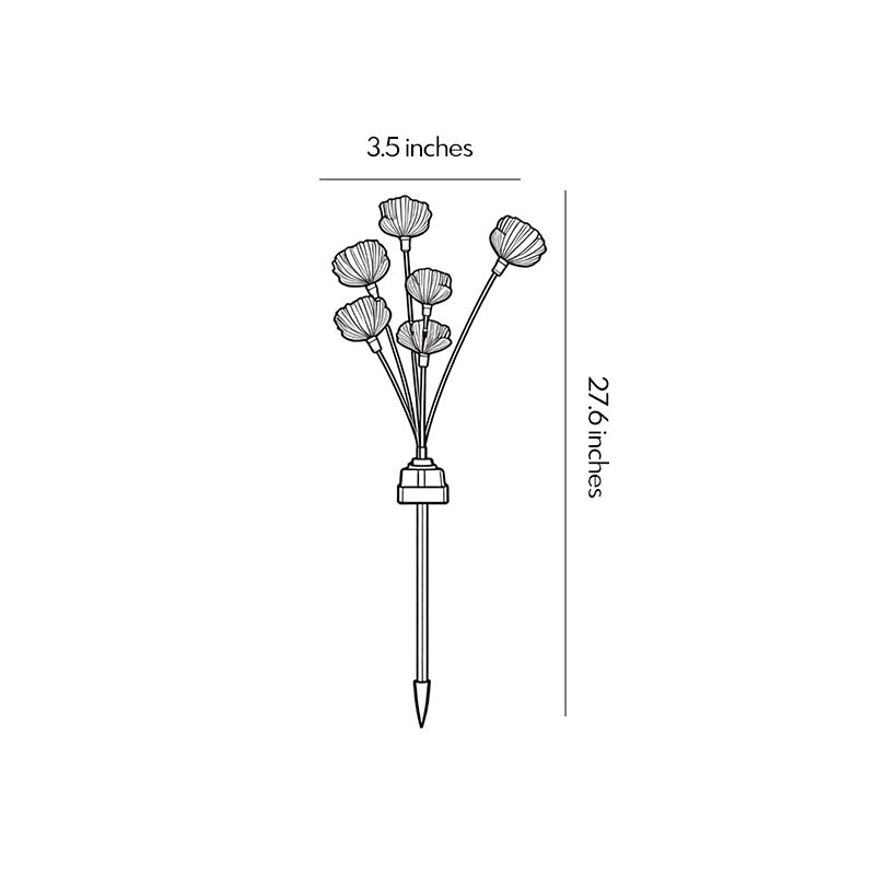 【4 PCS】Solcells Trädgårdsstake Lampor Med Manet Fiberoptisk Ljus
