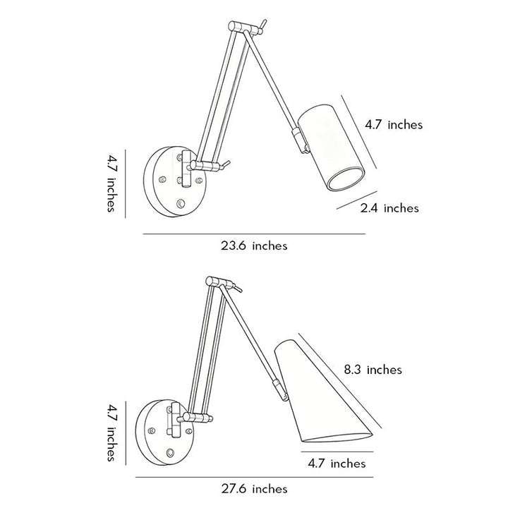 Justerbar Swing Arm Vägglampa Nordisk Minimalistisk LED-lampa