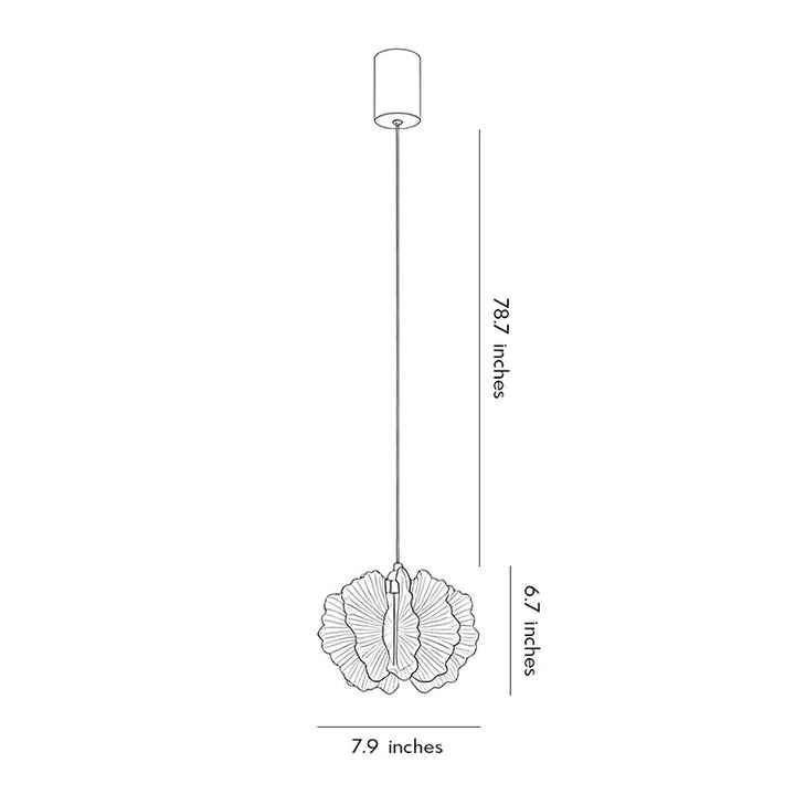 Petal Pendant Light Fransk Grädde-Stil Justerbar Taklampa