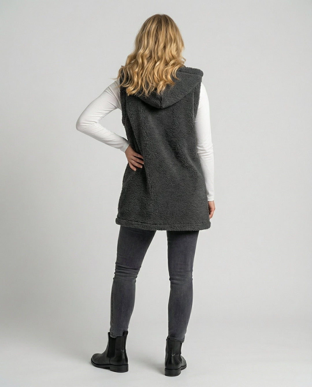 Cozy lambswool imitation väst dam