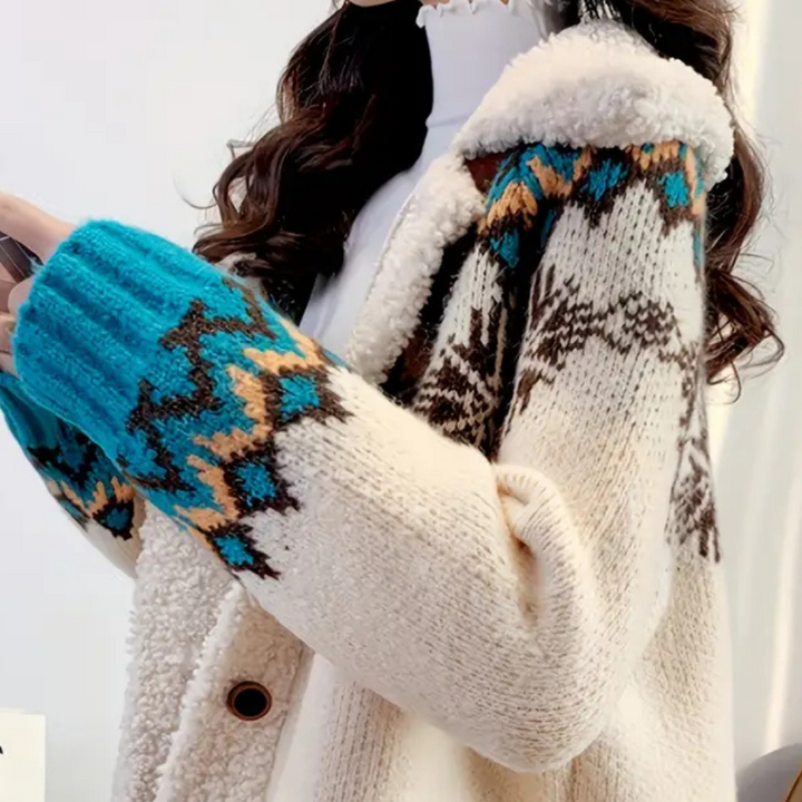 | stickad vinterjacka med Fleece Krage casual Mode
