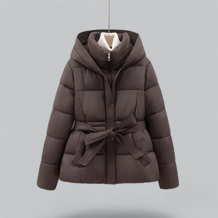 | Dam vinter parka Jacka med huva och Midja Belt