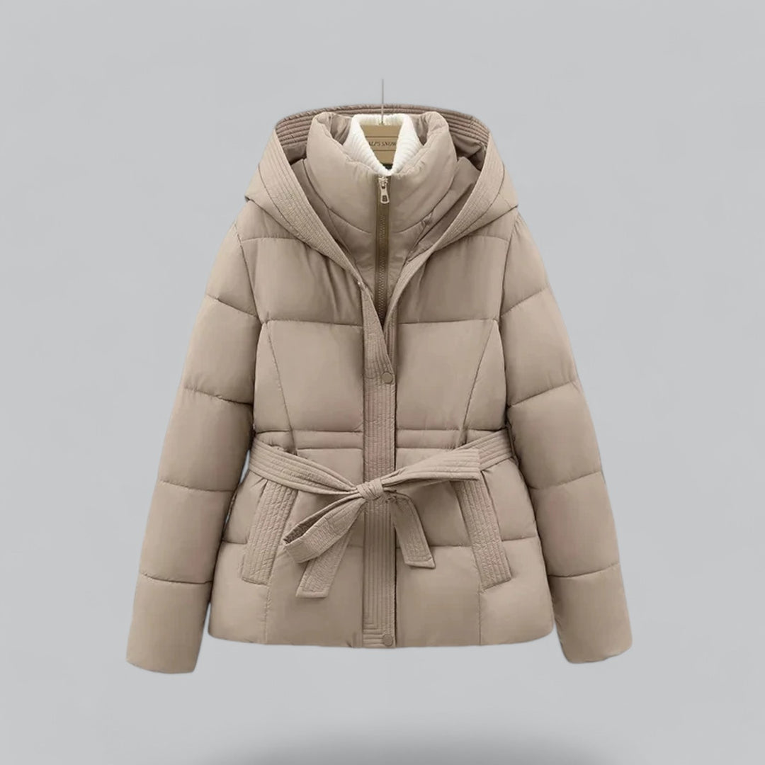 | Dam vinter parka Jacka med huva och Midja Belt