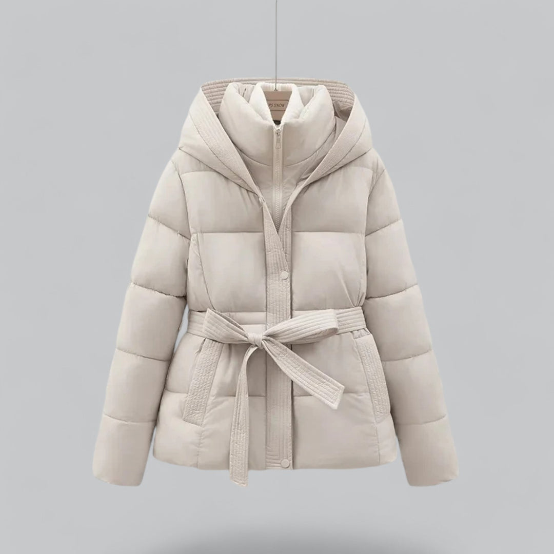 | Dam vinter parka Jacka med huva och Midja Belt