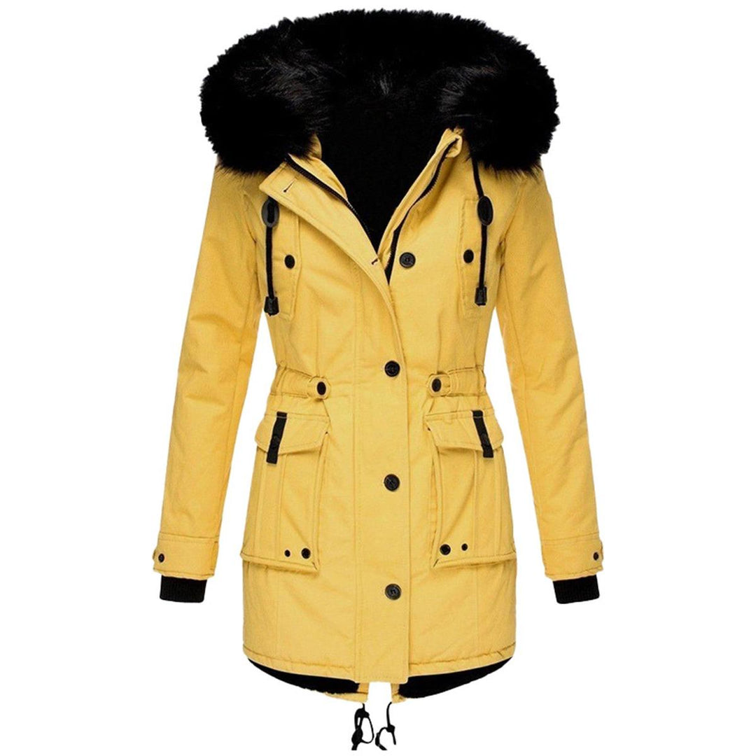 | elegant vinter parka med Fusk Päls Huva