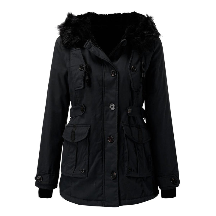 | elegant vinter parka med Fusk Päls Huva