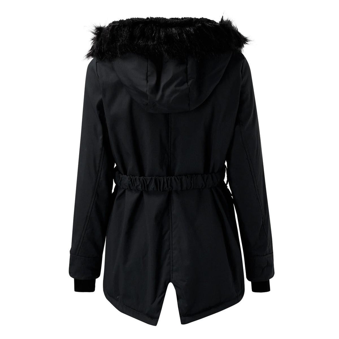 | elegant vinter parka med Fusk Päls Huva