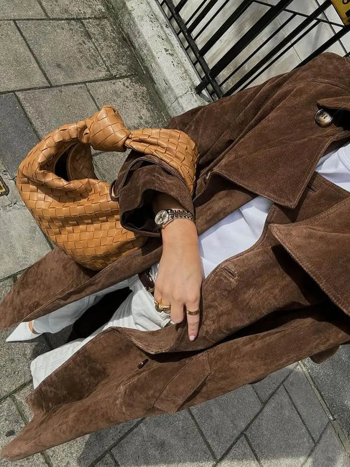 | Dam Mocka trenchkappa med Midja Belt och Double knäppslå
