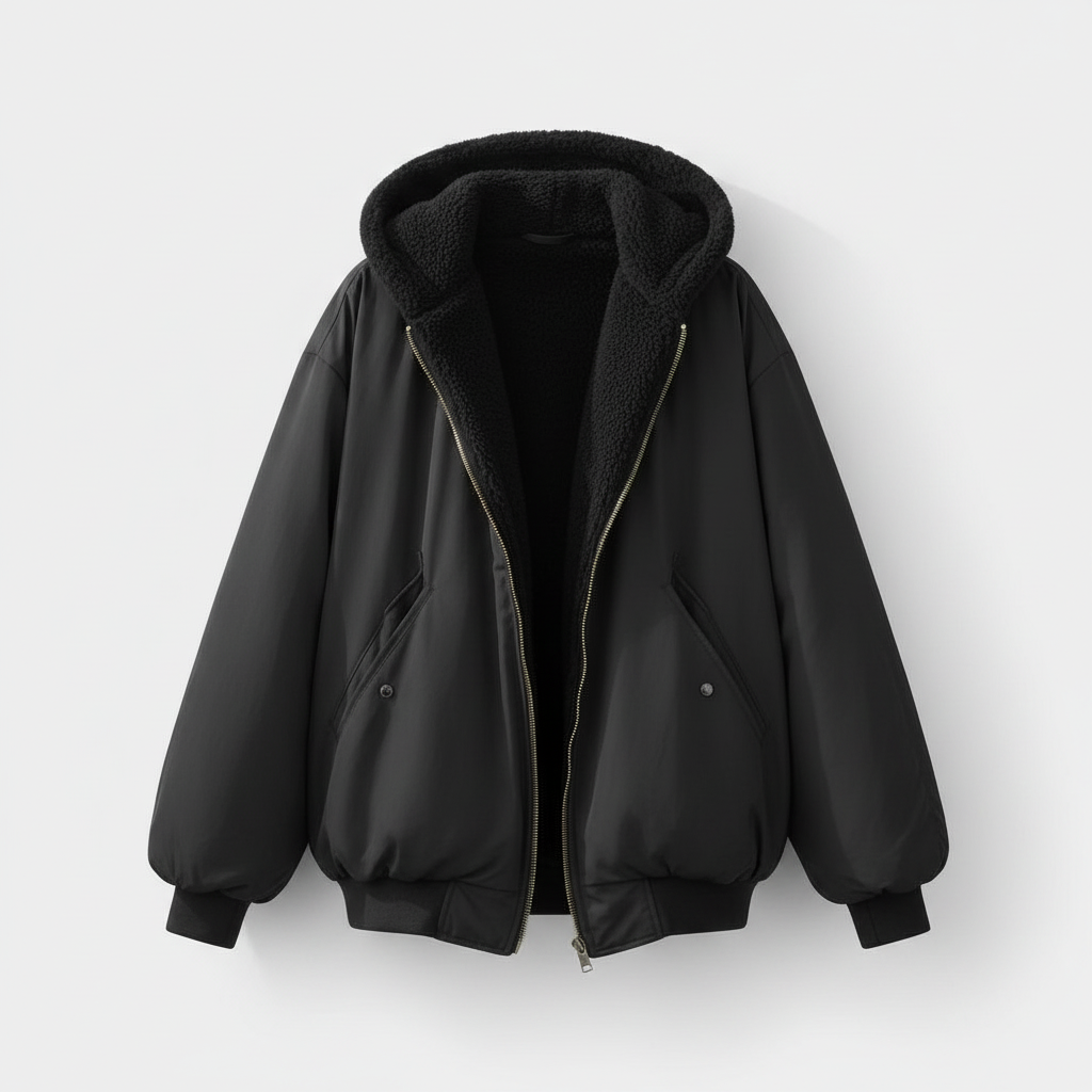 Bekväm oversize vinterjacka Dam komfort värm Fleece Look