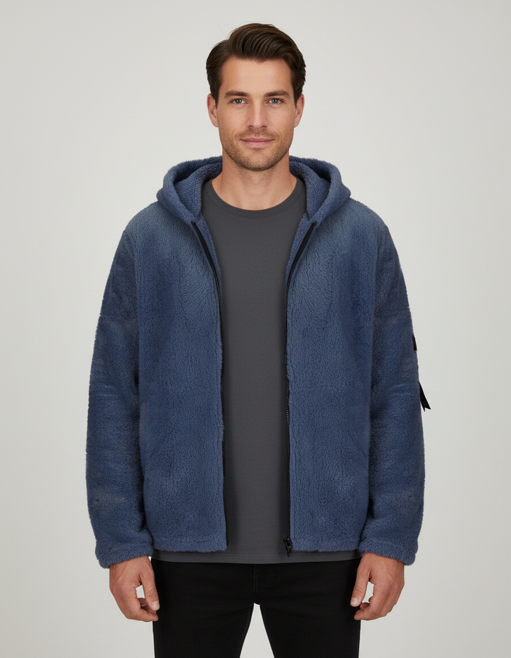 Kraftig fleece vinterjacka