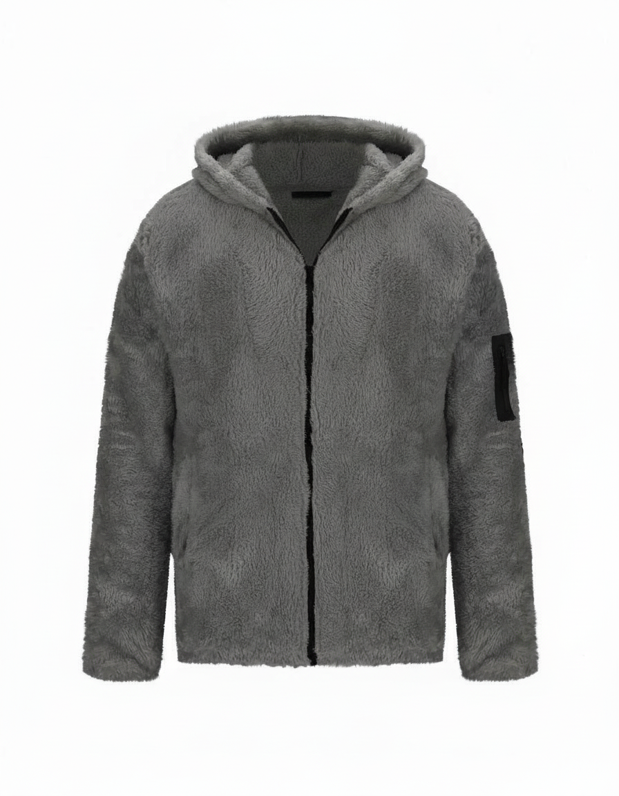 Kraftig fleece vinterjacka
