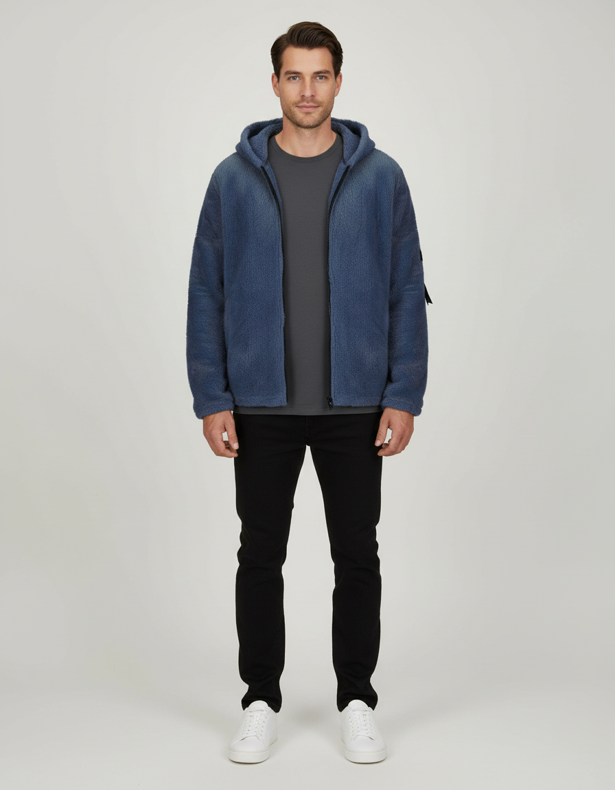Kraftig fleece vinterjacka