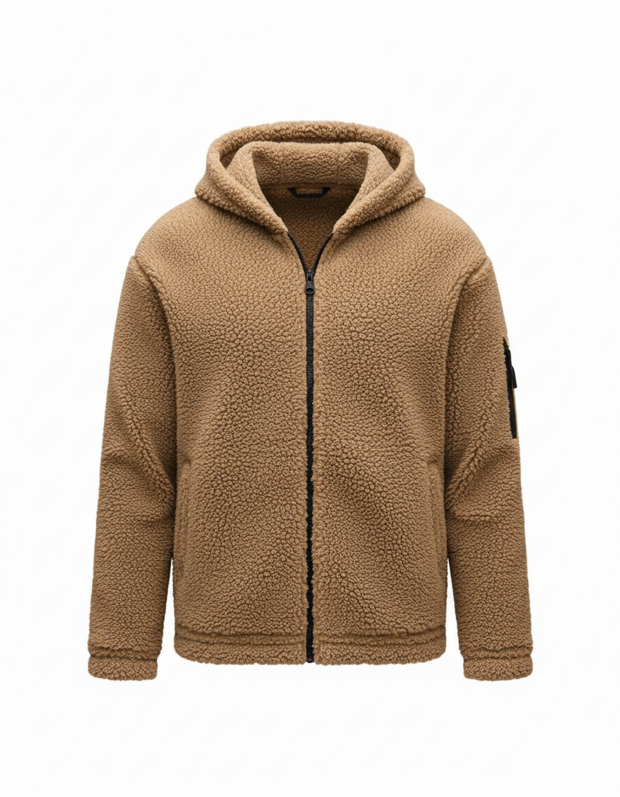 Kraftig fleece vinterjacka