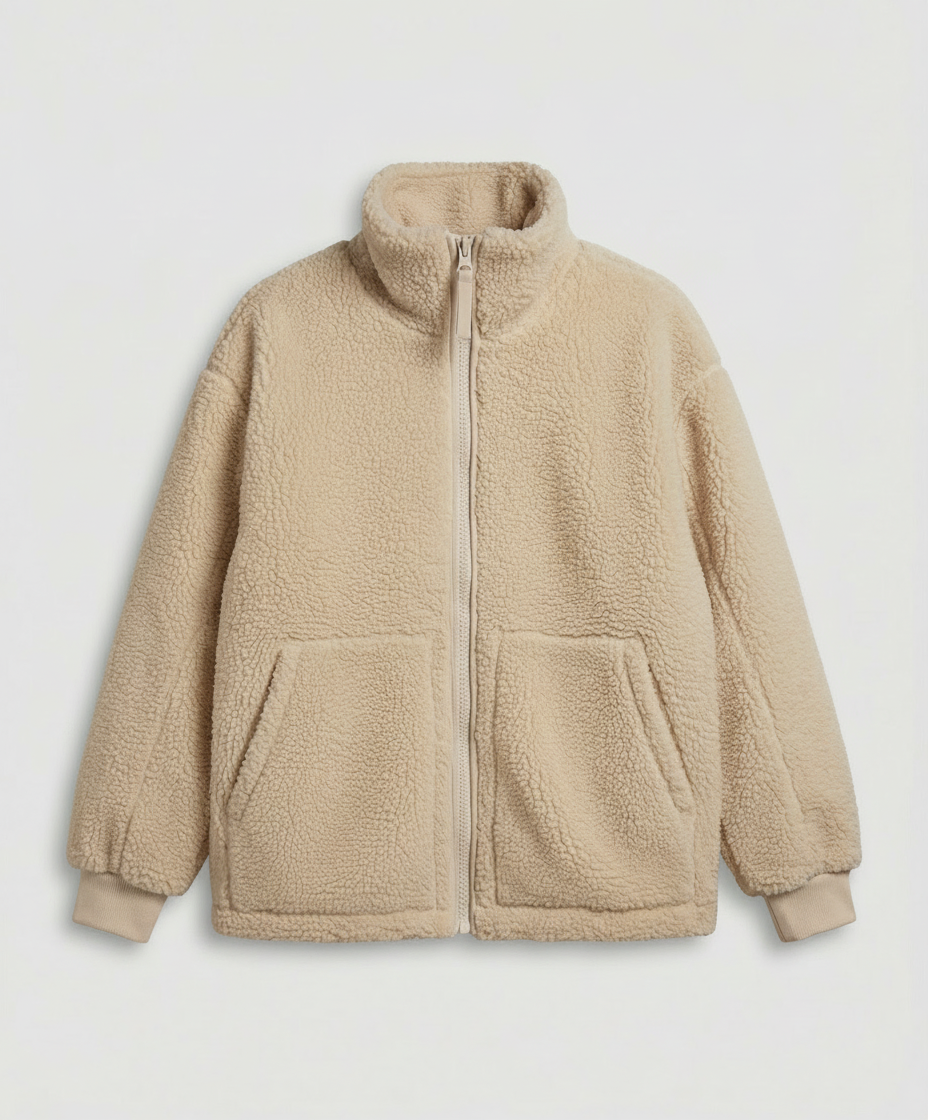 Dam oversized fleecejacka varm