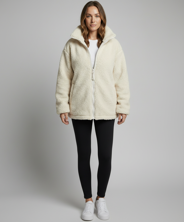 Dam oversized fleecejacka varm