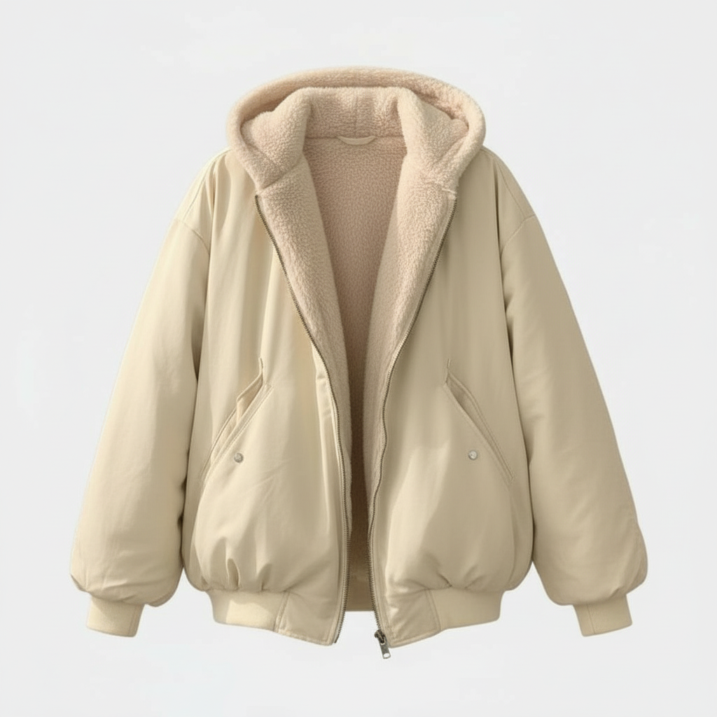 Bekväm oversize vinterjacka Dam komfort värm Fleece Look