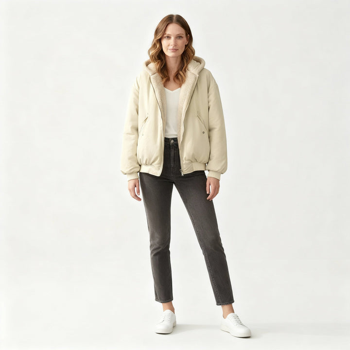 Bekväm oversize vinterjacka Dam komfort värm Fleece Look