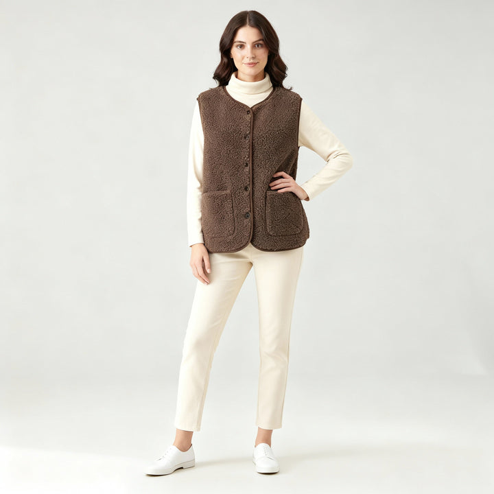 Vinter värm elegant Fleece väst Dam