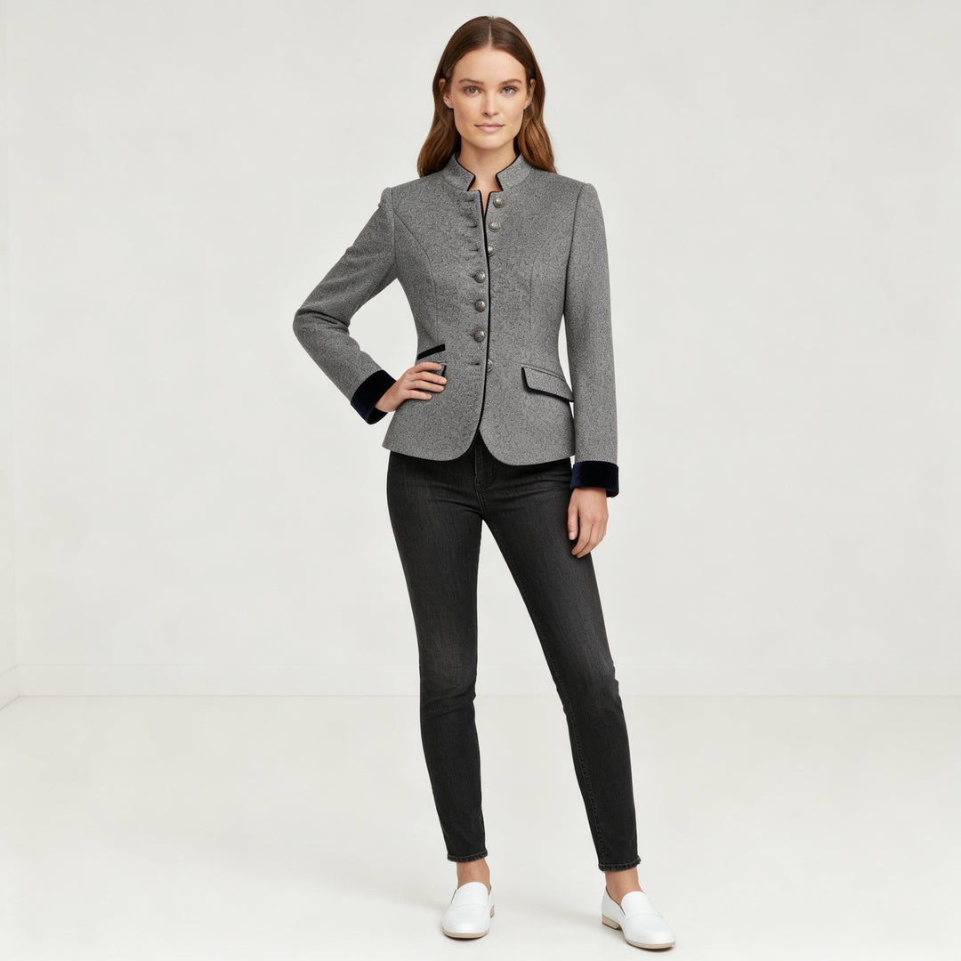 Klassisk Strukturerad Premium Comfort Ull Jacka Dam