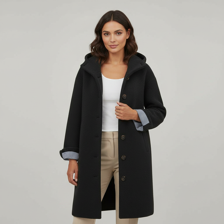 Elegant Vinter Kappa Dam Comfort Lång Kappa Fleece