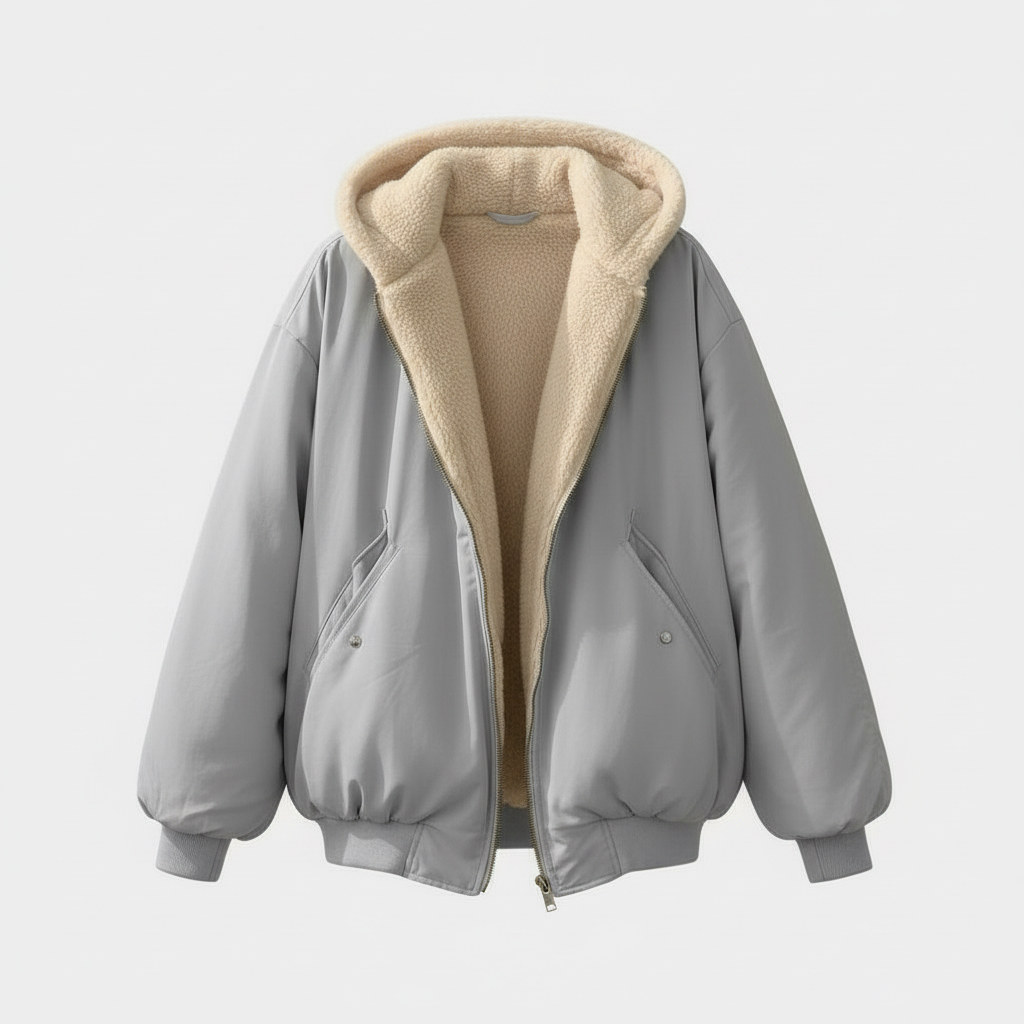 Bekväm oversize vinterjacka Dam komfort värm Fleece Look