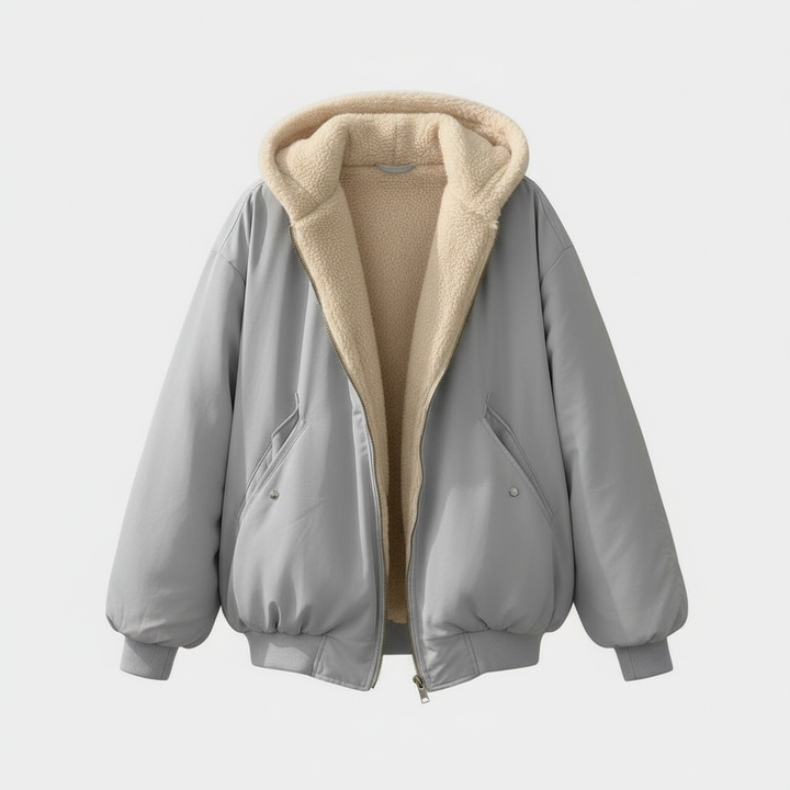 Bekväm oversize vinterjacka Dam komfort värm Fleece Look