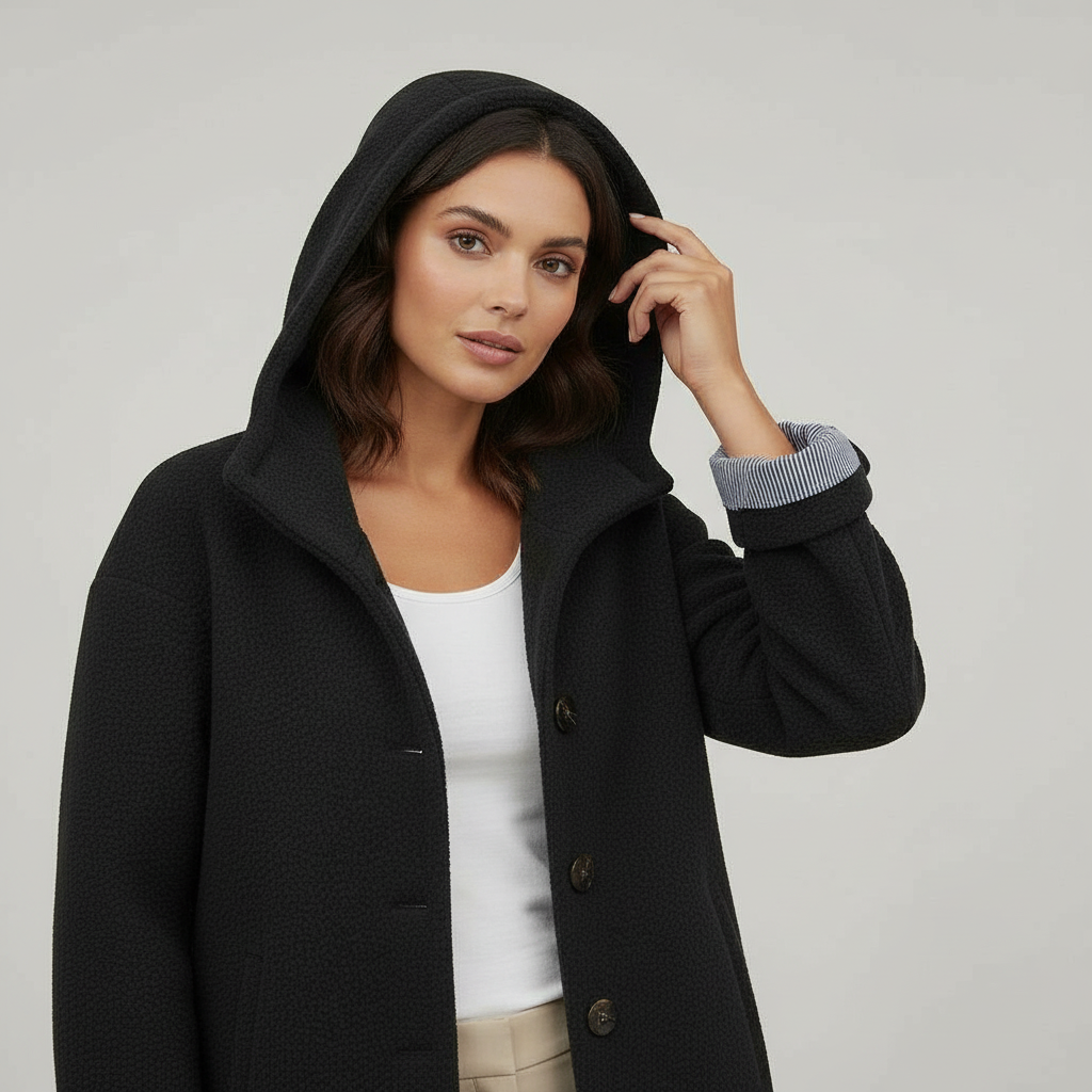 Elegant Vinter Kappa Dam Comfort Lång Kappa Fleece