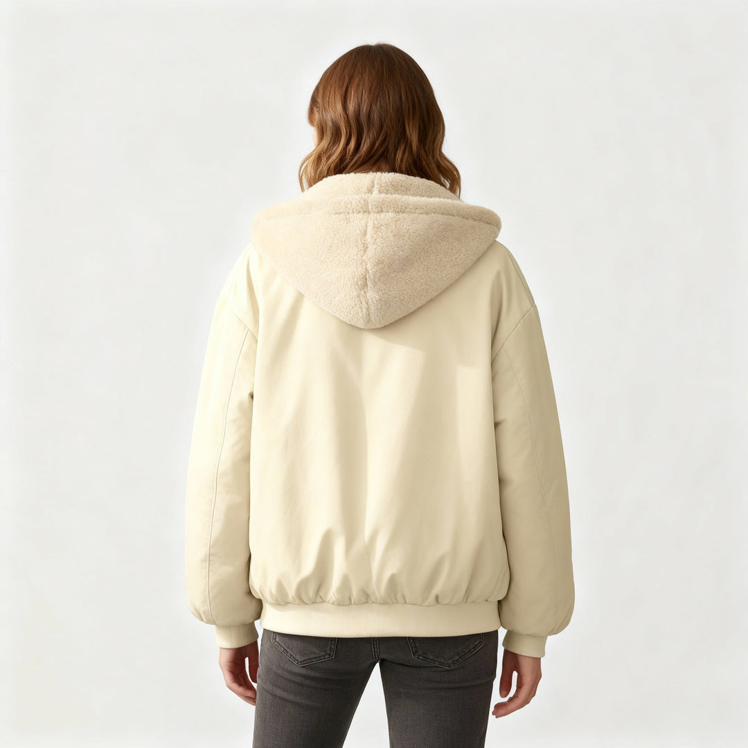 Bekväm oversize vinterjacka Dam komfort värm Fleece Look