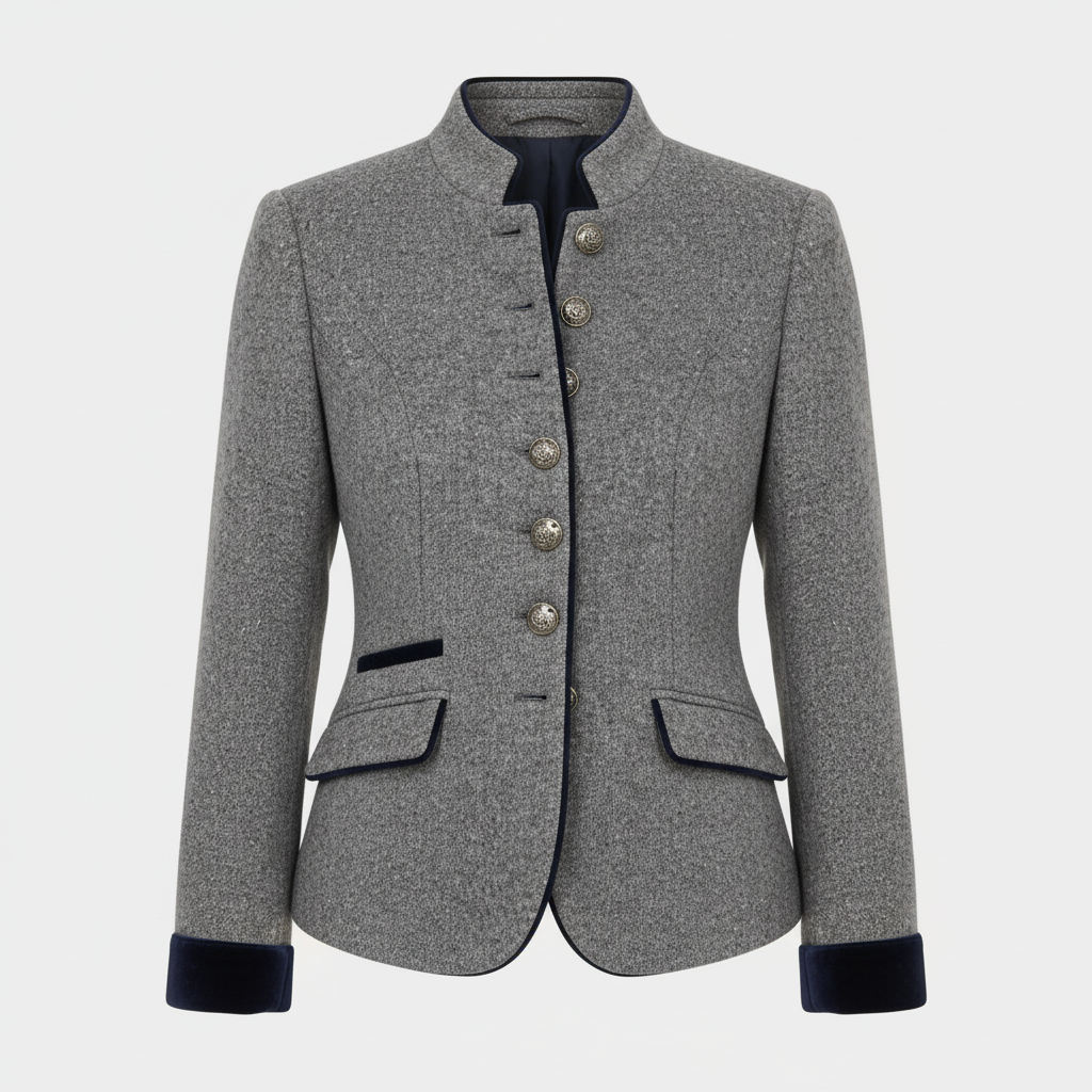 Klassisk Strukturerad Premium Comfort Ull Jacka Dam