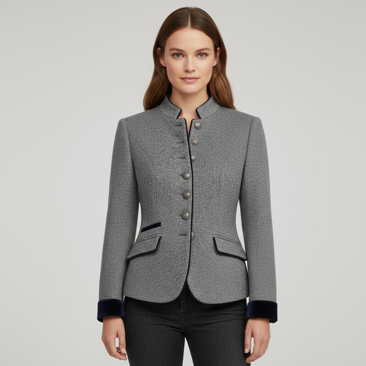 Klassisk Strukturerad Premium Comfort Ull Jacka Dam