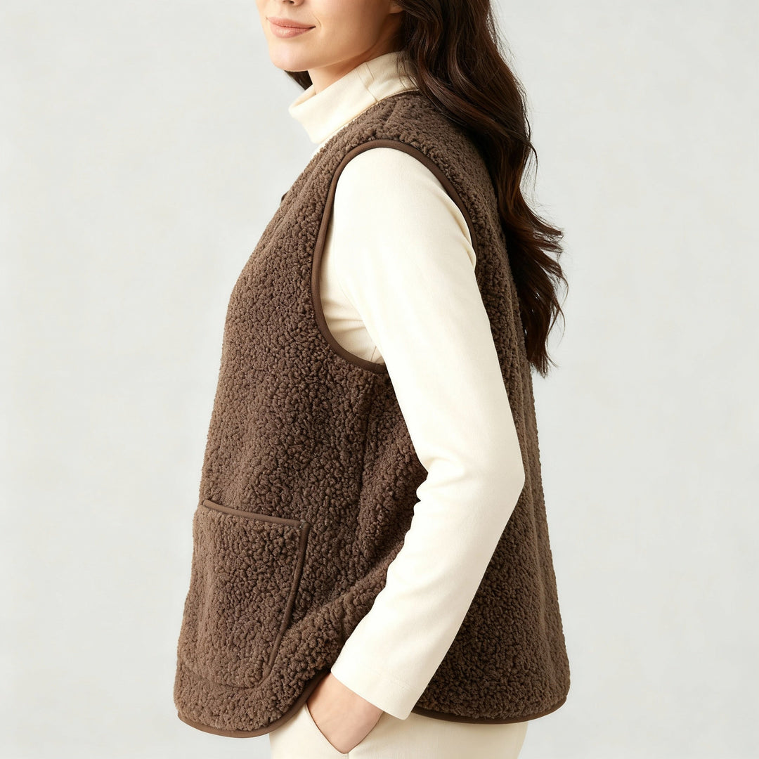 Vinter värm elegant Fleece väst Dam