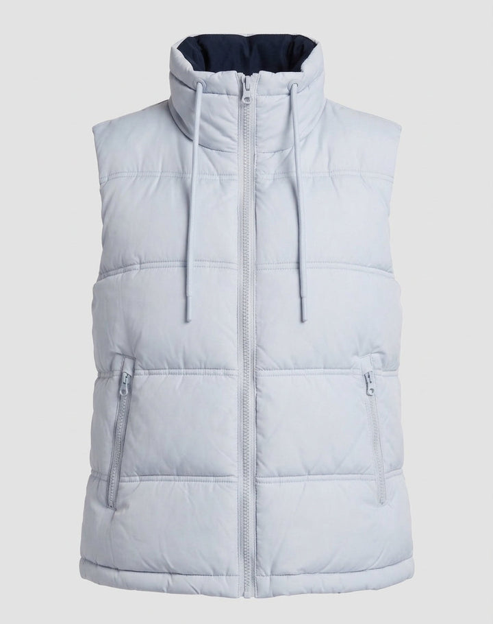 Dam Quiltad Sleeveless Thermoväst med Hög Stå Krage och Justerbar Nederkant