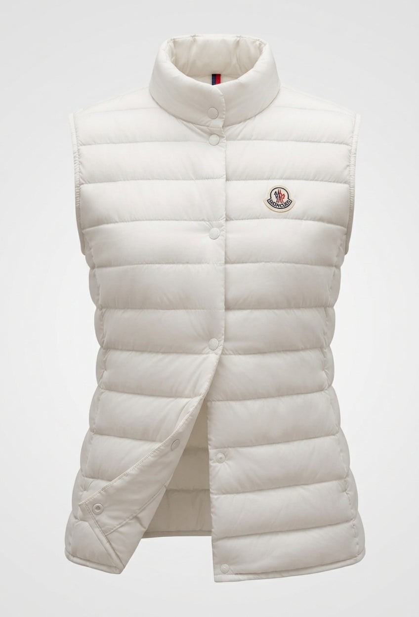Dam Sleeveless Quiltad Isoleringsväst med Hög Stå Krage och Dold Tryckknapp Knapp Knäppning