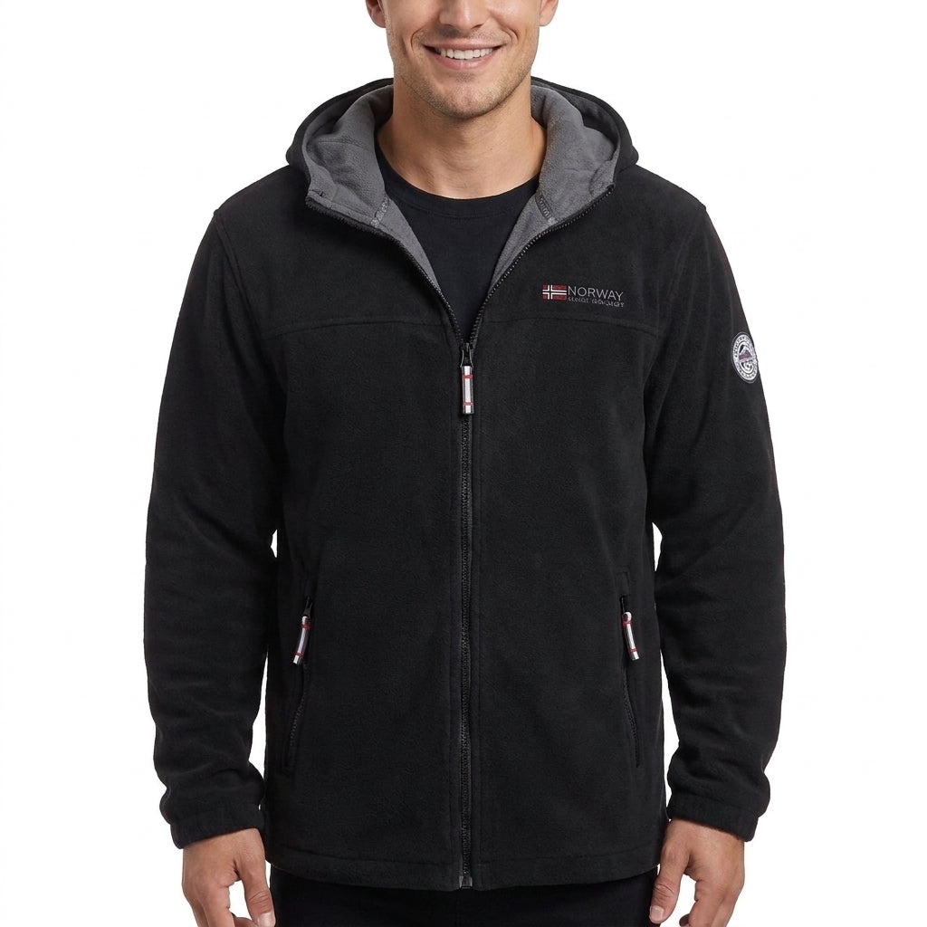 Herr Fleece Luvtröja med Teddy Foder, Hög Krage &amp; Hel-Length Dragkedja