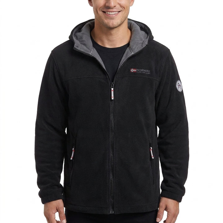 Herr Fleece Luvtröja med Teddy Foder, Hög Krage &amp; Hel-Length Dragkedja