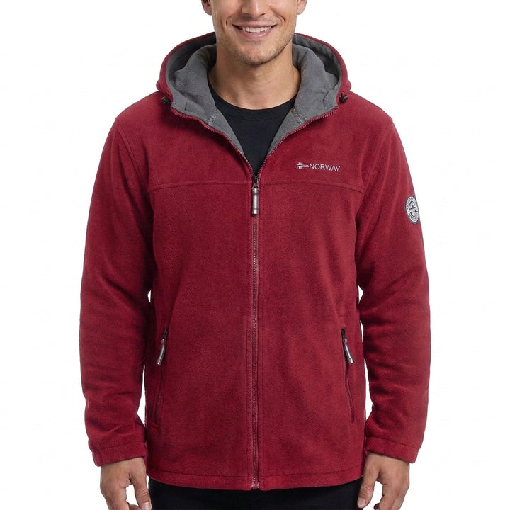 Herr Fleece Luvtröja med Teddy Foder, Hög Krage &amp; Hel-Length Dragkedja