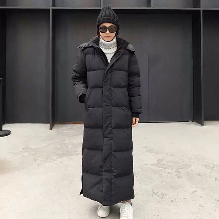 | Lång quiltad Puffer Damjacka med huva