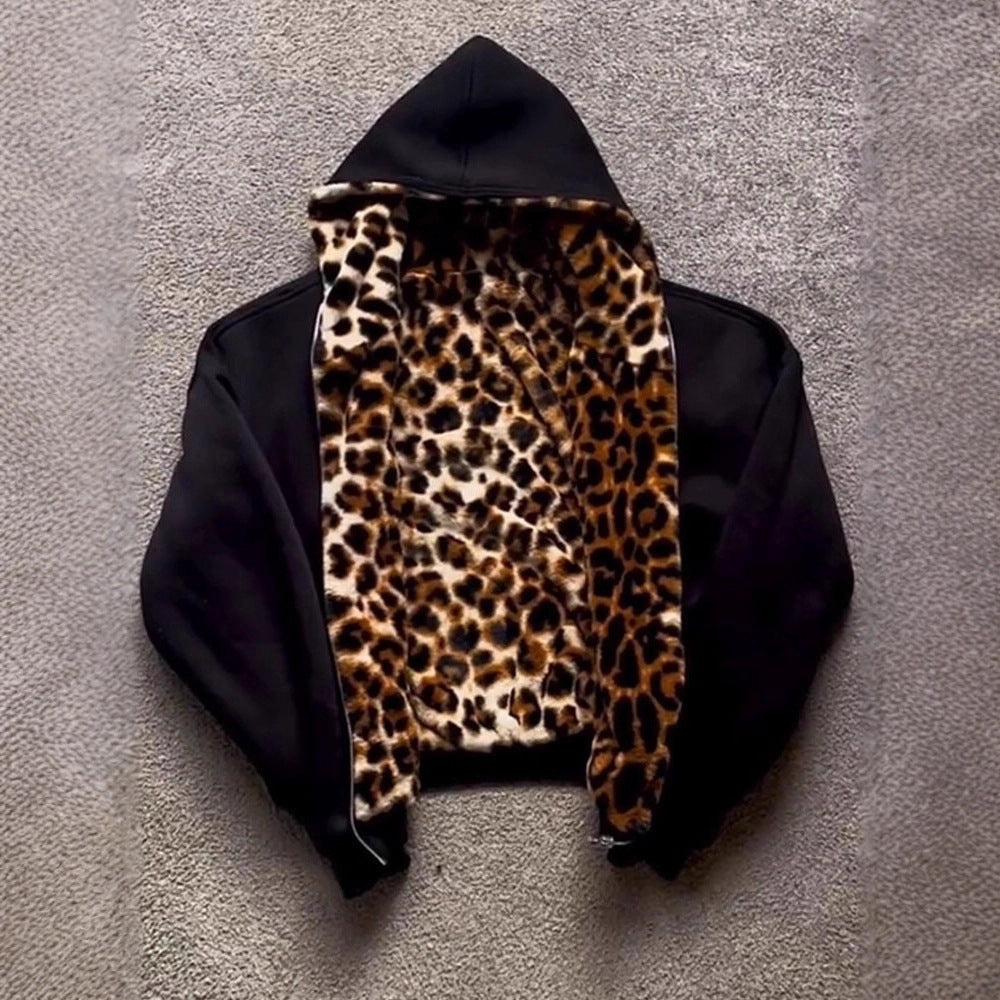 Dam Sporty Jacka med Leopard innerfoder
