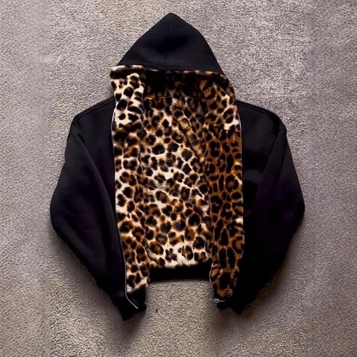 Dam Sporty Jacka med Leopard innerfoder
