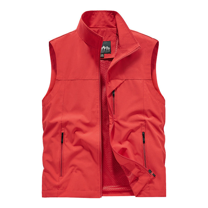 Herr ventilerande softshell Utomhus väst med Mesh innerfoder och fickor med dragkedja